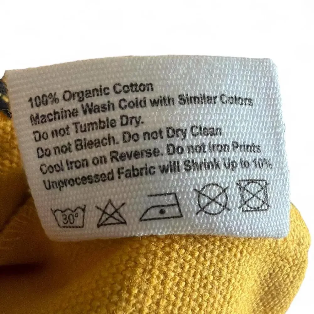 Terra Thread Organic Cotton Canvas Pouch Zipper Cosmetic Bag Mustard Yellow